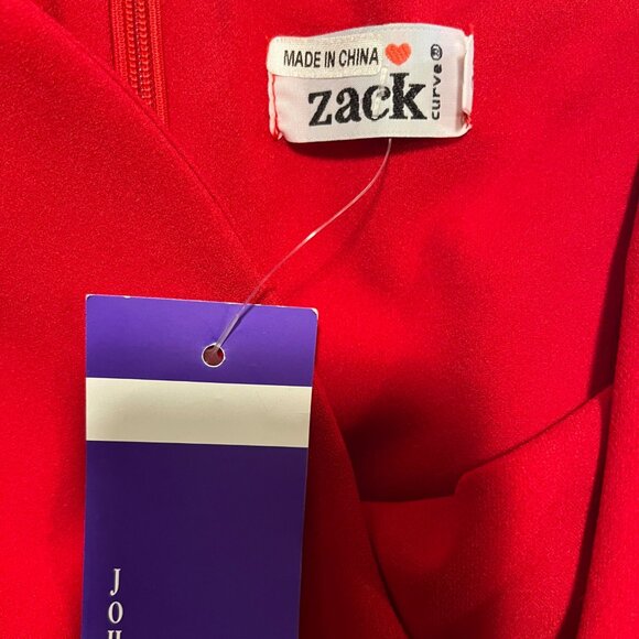 Zack Red Sleeveless Ruffle Hem Dress | NWT | Women’s US 20 - Picture 3 of 5